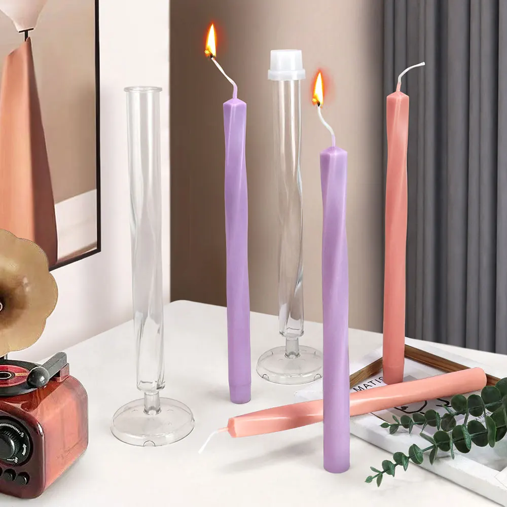 Soap Making Equipment For Beginners - Spiral Square Column Plastic Candle Mold
