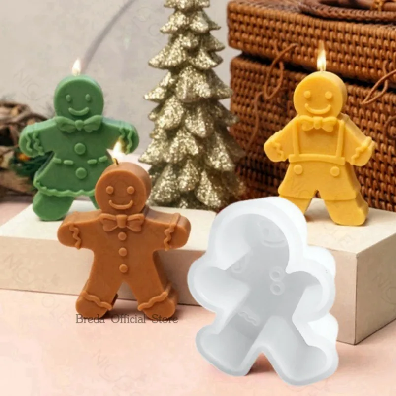 Soap Making Equipment For Beginners - 3D Smile Gingerbread Man Silicone Candle