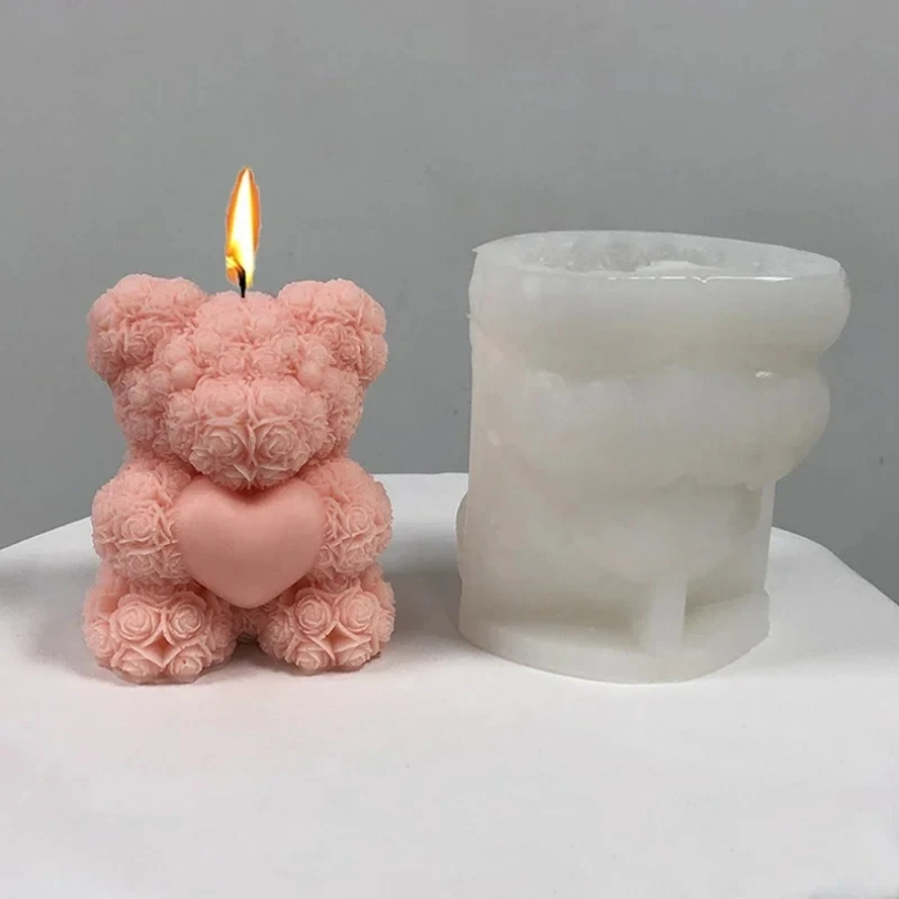 Soap Making Gifts - 3D Bear Hug Love Silicone Candle
