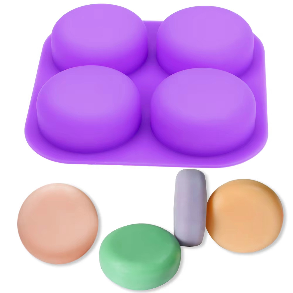 Soap Making Guide For Beginners - 1-2 PCS 4 Cavity Reusable Round