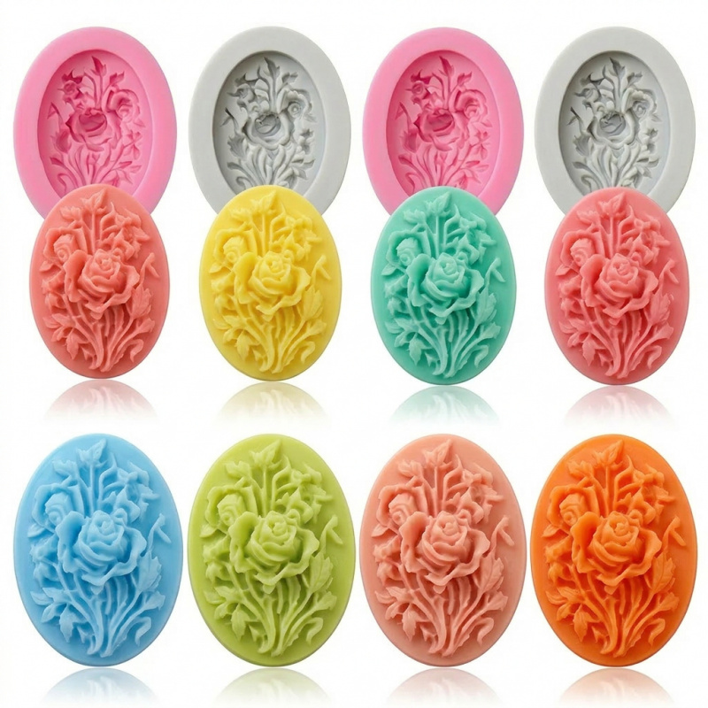 4 Silicone mold with flower sh - Soap Making Guide For Beginners recension och pris