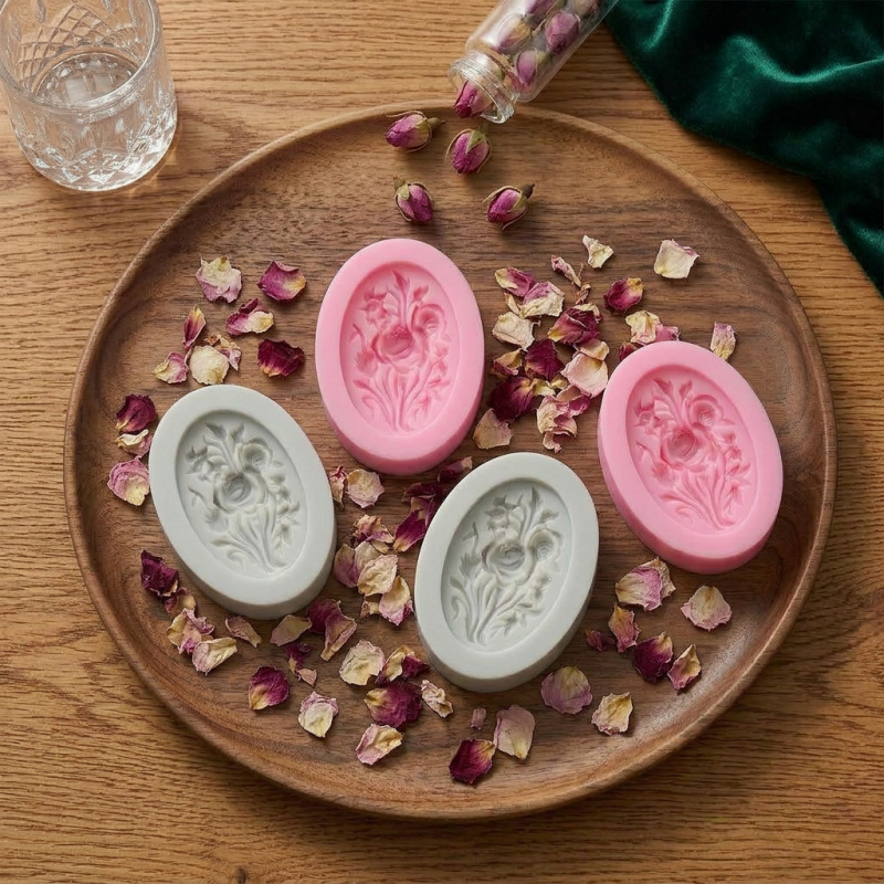 4 Silicone mold with flower sh - Soap Making Guide For Beginners recension och pris